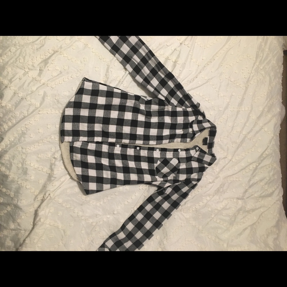 Black and white checkered flannel.